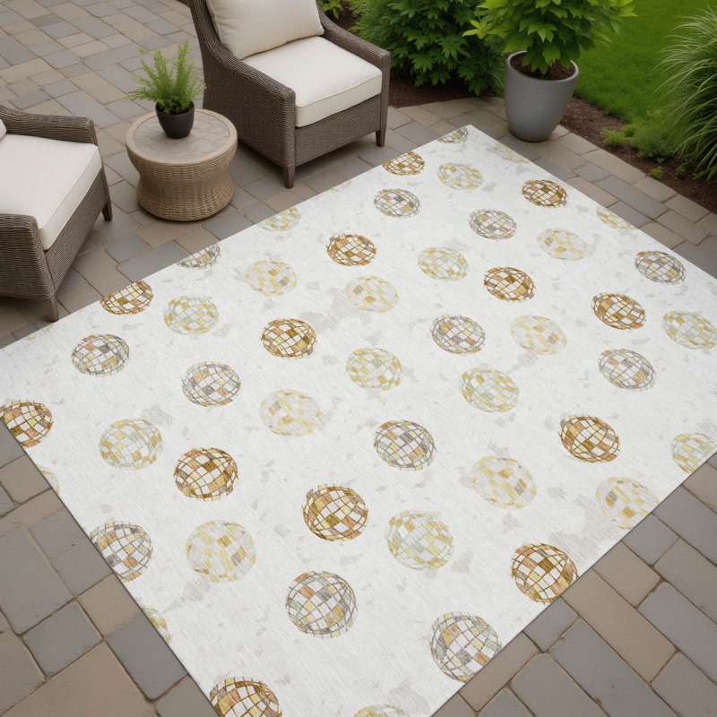 Machine Washable Indoor/Outdoor Chantille ACN2690 Kids Rug, Ivoire ivoire, 5 pi x 7 pi 6 po