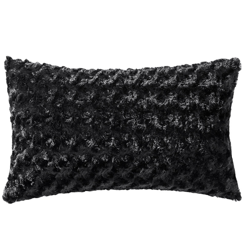 Faux Fur Throw Pillow, Black