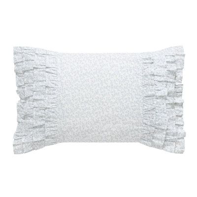 Laura Ashley Chloe Blue Floral Cotton Throw Pillow