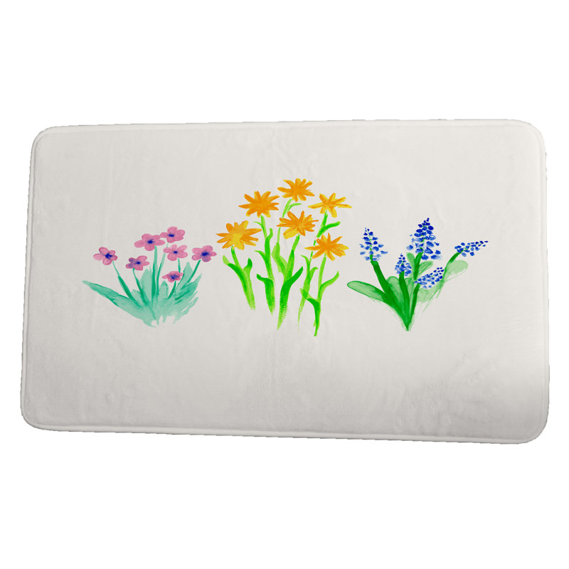 Lowther Non-Slip Bath Mat, Blue/Yellow, 17" W x 24" L