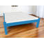  Cadre de lit simple en bois massif Brighton Caribbean Blue - simple, bleu
