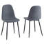Cullompton Dining Chair With Dark Grey Fabric And Black Legs X 2