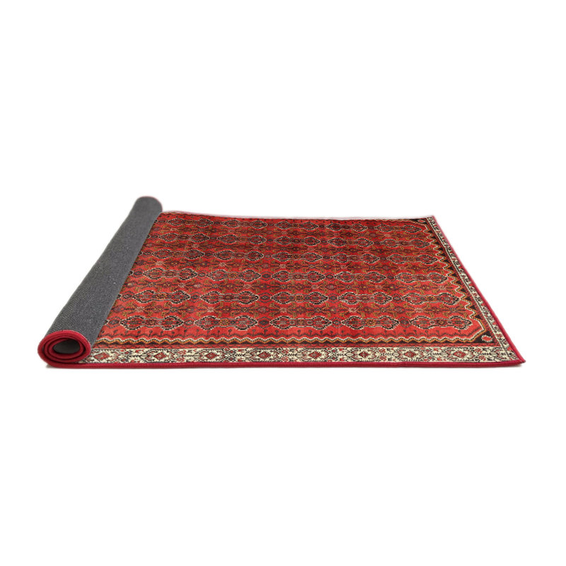 Tapis décoratif rouge cosmos du Sud-Ouest, Rond 8 pi