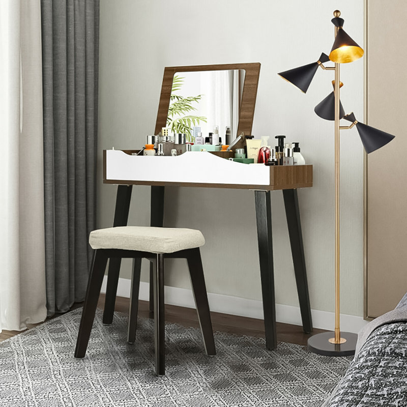Ensemble coiffeuse avec tabouret et miroir Philon