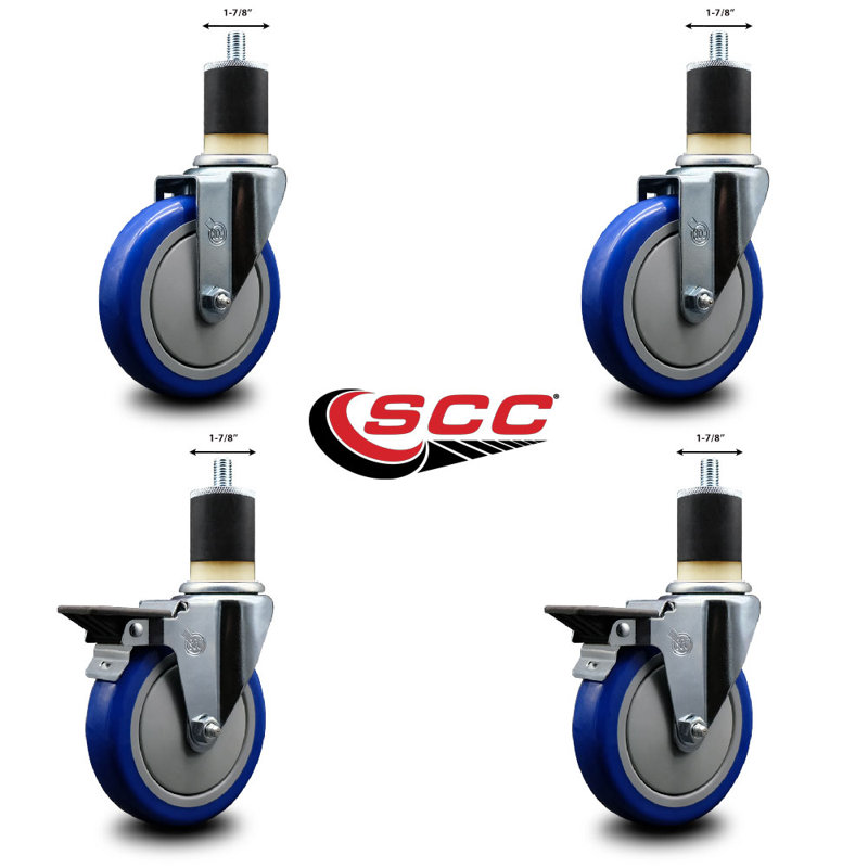Ensemble de roulettes extensibles pivotantes en poly 1-7 / 8 pouces 2 roues SCC
