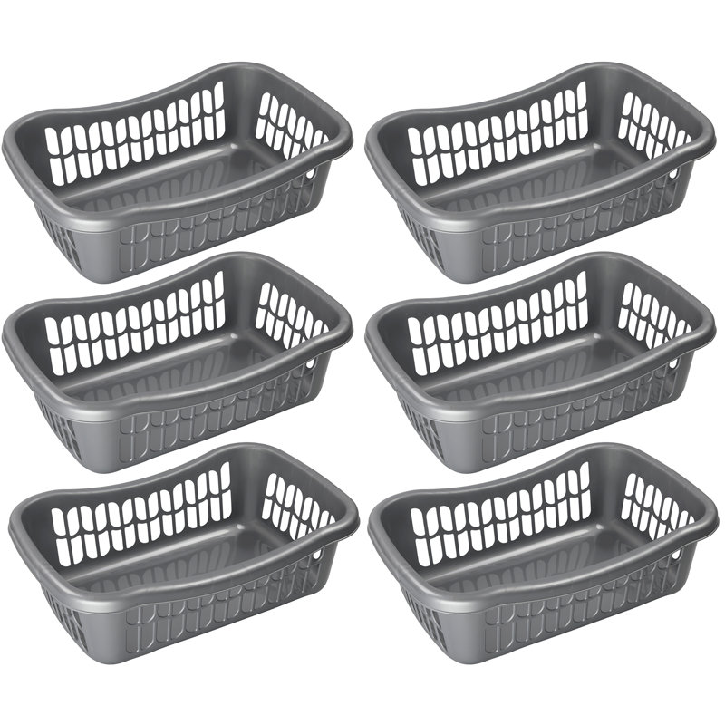 Ensemble de paniers en plastique large, Gris