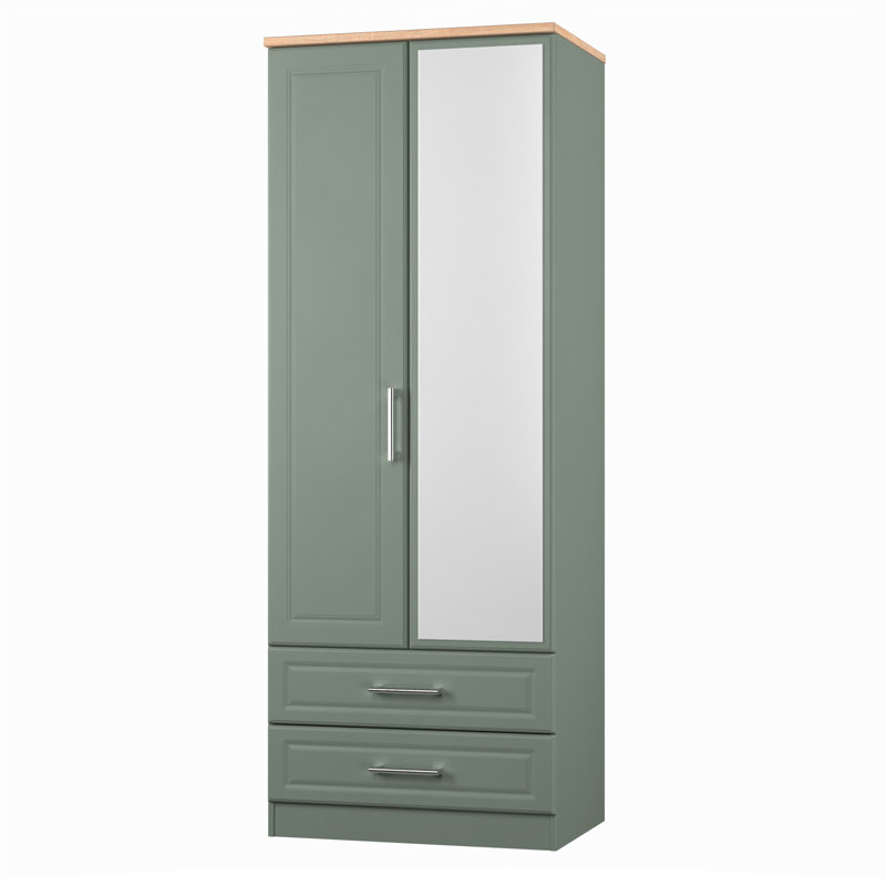 Aalysia Manufactured Wood Wardrobe, Reed Green/Bardolino Oak