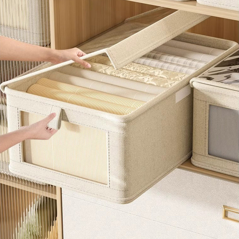  Storage Bins with Lids, Fabric Storage Box, Clothes Storage Basket Containers, Closet Organizers and Storage for Clothing, Sweater
