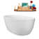 67" Streamline Soaking Glossy White Freestanding Tub and Tray With Internal Drain
