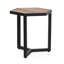 Table d'appoint d'extérieur avec lattes en bois d'acacia et structure en métal Nahanni, beige