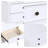 Emmett 2-Drawer Nightstand - White, Tropical Style Wooden Bedside Table with Carved Bamboo Legs and Full Extension Drawer Glides