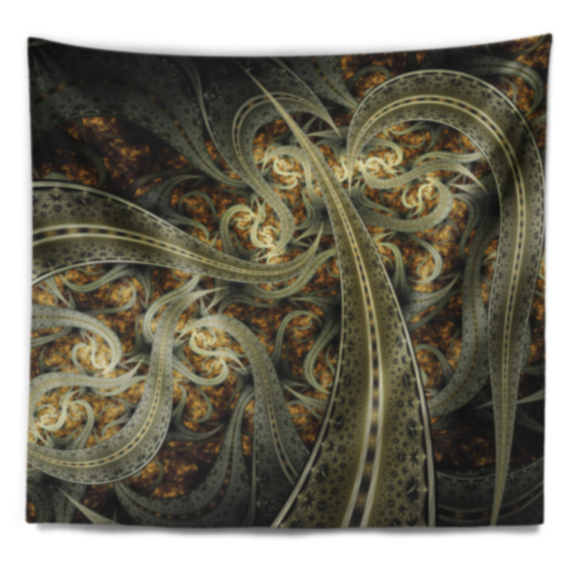 Tapisserie abstraite de modèle de tissu métallique, H 50 po x l 60 po