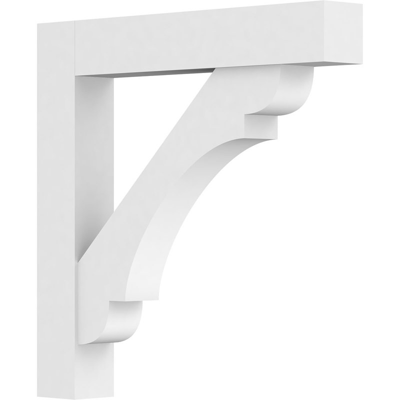 Support standard en PVC de qualité architecturale avec extrémités blocs, H 24 po x l 3 po x P 24 po