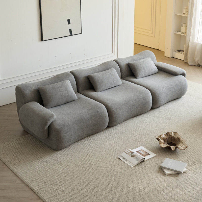 Modular Sectional Sofa, Compressed Sectional Sofa Modern Minimalist Style Couch, Bedroom, Comfy Compressed Sofa Couch Space-Efficient Design-White