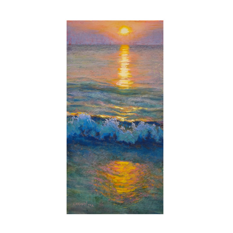 Art mural sur toile tendue - «Sunrise on a Wave» de Rita Kirkman pour décoration de salon, de chambre à coucher ou de bureau - 12 x 24