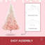 Arbres de Noël réalistes en métal, épinette rose avec rangement facile pour la maison
