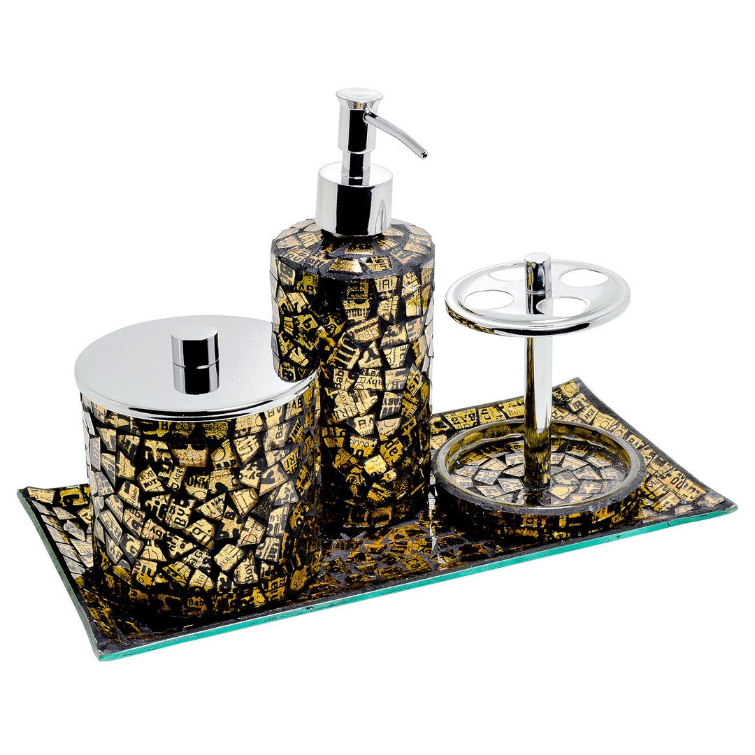 Mosaic 4 Piece Bathroom Accessory Set