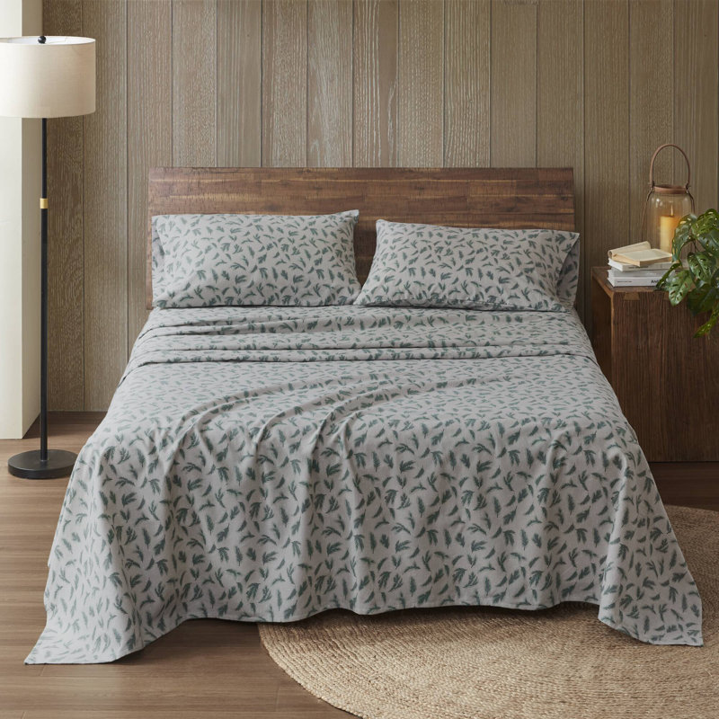 Ensemble de draps en flanelle 100% coton, Ensemble de draps pour très grand lit avec 2 taie