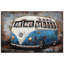 «Blue Bus», art mural en fer peint à la main en 3D