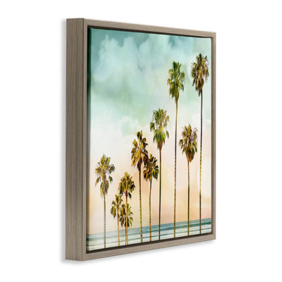 "Tropical Beach Palm Trees Grain", art mural sur toile flottante par Devon Davis
