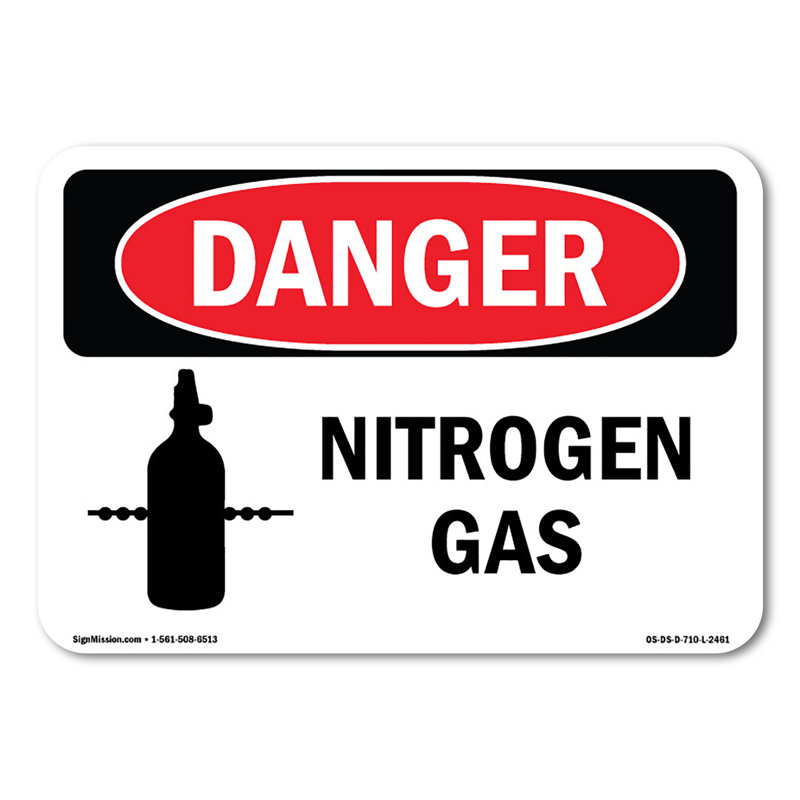 Enseigne en aluminium gaz azote 14 po x 10 po