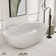 71'' x 35'' Freestanding Soaking Solid Surface Bathtub with Faucet