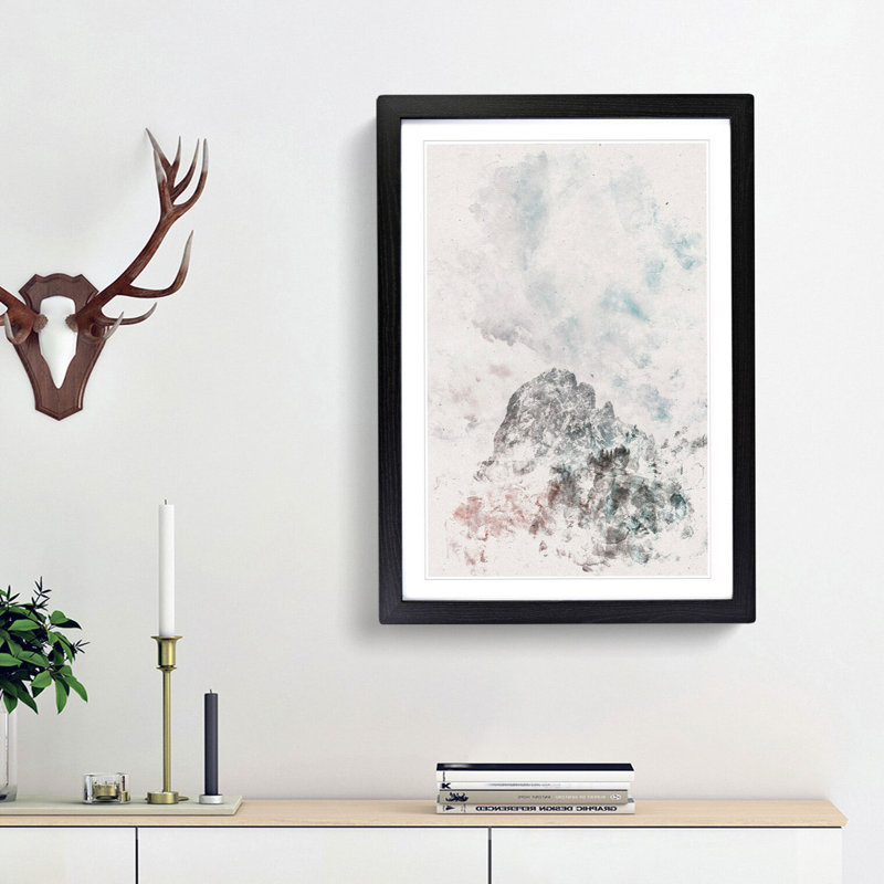 Mountain View - Picture Frame Painting Print, 87cm H x 62cm W x 2cm D, Black Framed