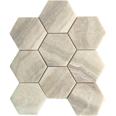CNK Tile XL Large Hexagon Marble Mosaic Tile
