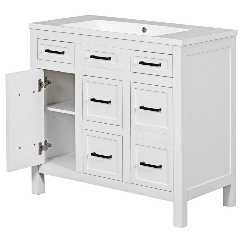 Lucielle 18 " W 1 Single Vanity Bathroom Vanity With Resin Top