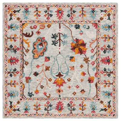 Lozoya Floral Hand Tufted Wool Cotton Rug 