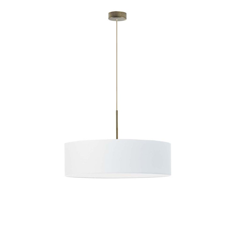 Aubrionna 4 - Light Drum Pendant, White, Antique (Old) Gold