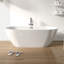 Baignoire de trempage autoportante en acrylique blanc brillant de 63 po avec trop-plein et drain chromés