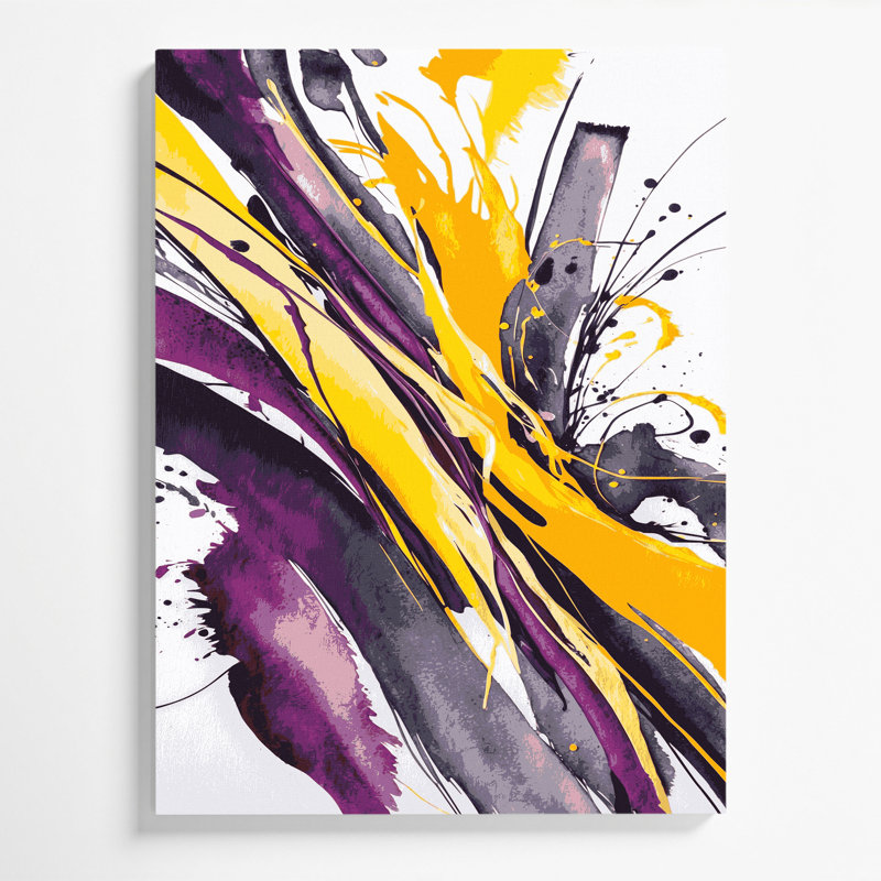 "Watercolor Abstract 83", art mural sur toile mauve, H 8 po x l 10 po