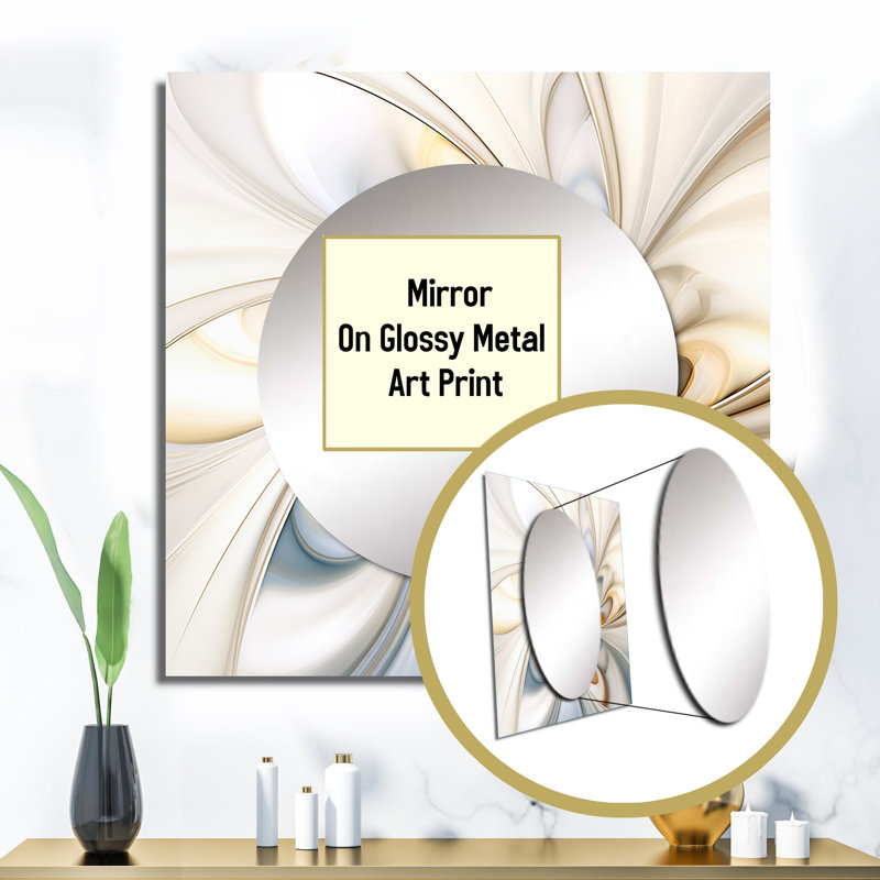 Fractale fleur blanche sensible sensibilité III, 23 po x 23 po