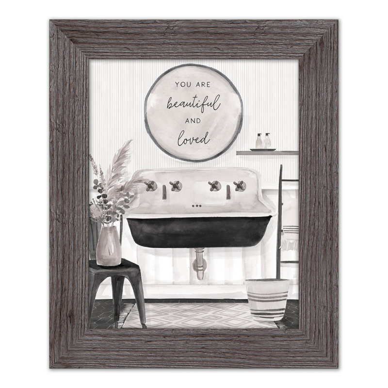 Farmhouse Sink, reproduction encadrée, gris, H 14 po x l 11 po x P 0,75 po