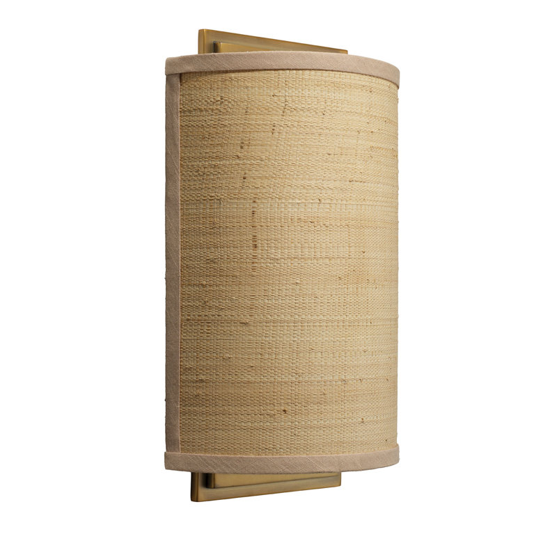 Riley Raffia 1-Light Wall Sconce, Beige