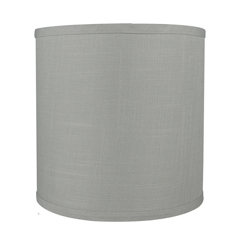 Abat-jour tambour en lin classique Ganya (araignée), Gris, H 10 po x l 12 po x P 12 po
