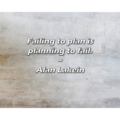 Alan Lakein Quote: Failing to plan is planning to fail.