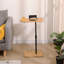 Table basse Couch Tray Bamboo - Table d'appoint à hauteur ajustable, ovale en forme de C