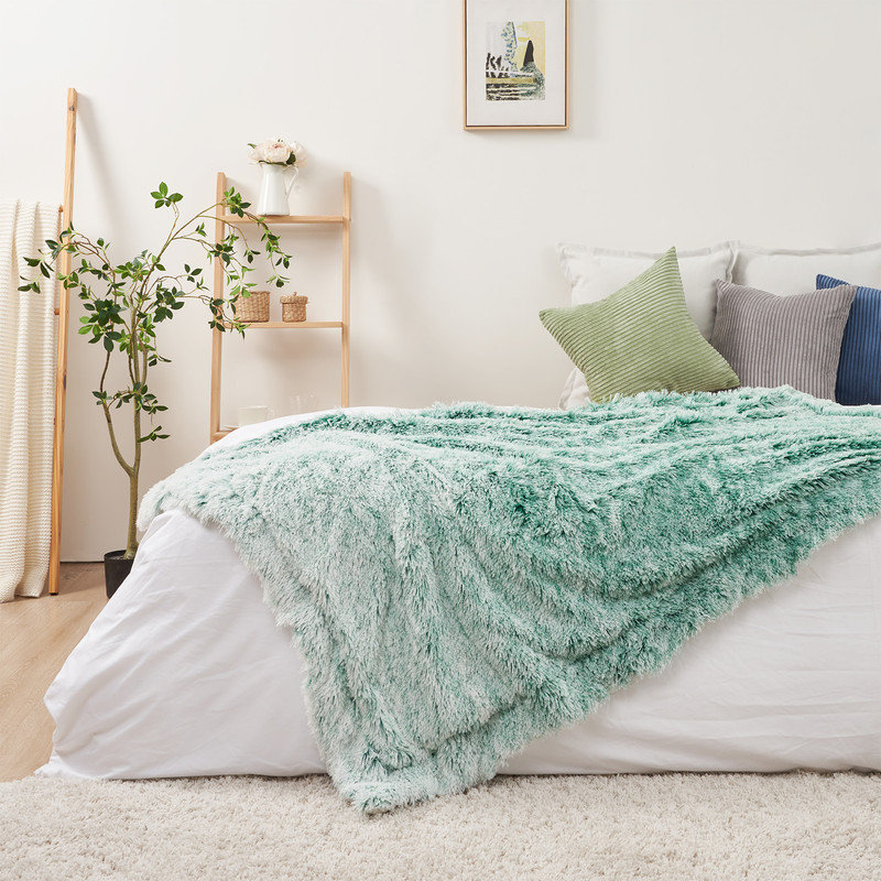 Teal throw blanket and pillow online set