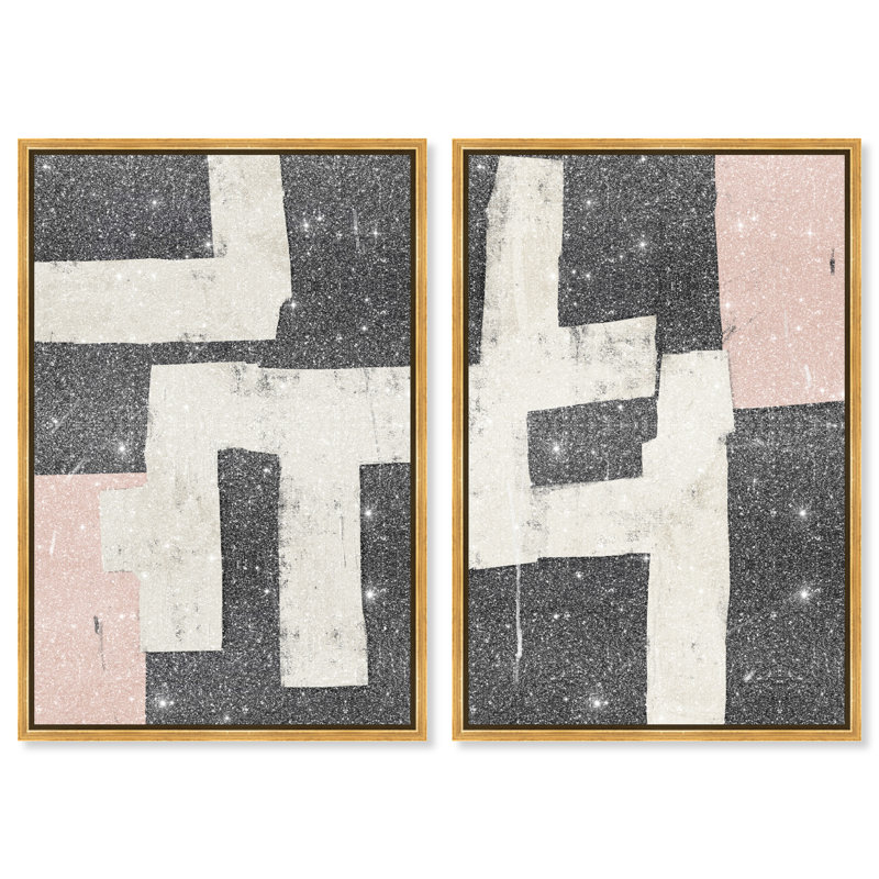 Placed Together Set Set by Oliver Gal, 31"H x 46"W, Gold Floater Frame