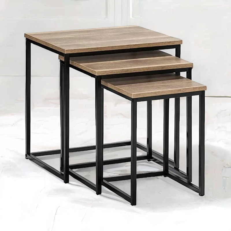 Dorrell 3-Piece Stackable Nesting Side Tables For Living Room End Sofa Side Table