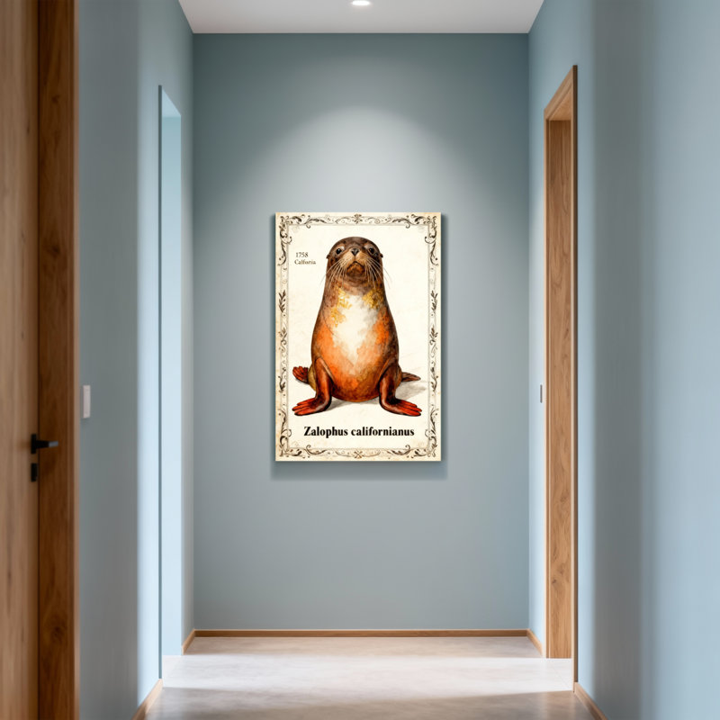 Reproduction d'art encadrée, animaux, H 24 po x l 16 po