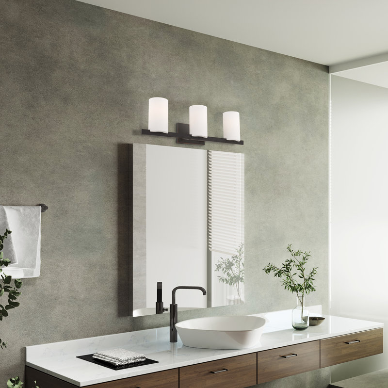 Éclairage pour meuble-lavabo à 3 lumières Ariellah, Bronze vieilli