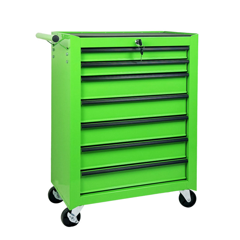 Coffre à outils roulant en métal avec 7 tiroirs, armoire à outils à 7 tiroirs de 20 po avec glissières à roulement à billes, coffre à outils en acier