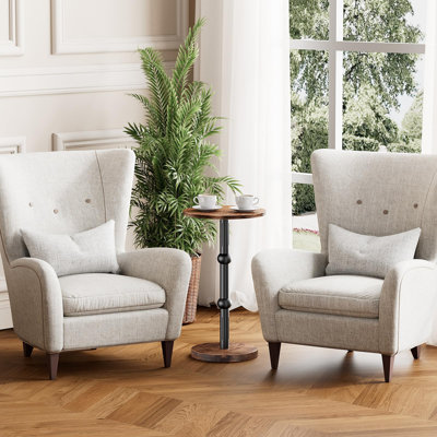 Modern Accent Round End Tables with Metal Leg