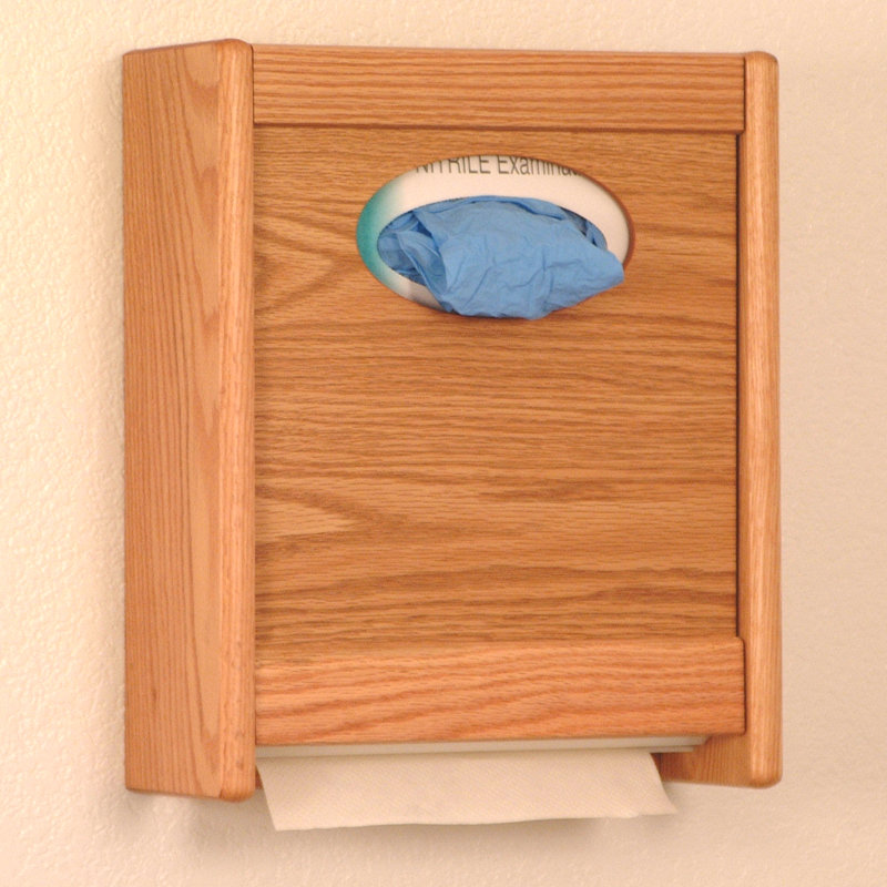 Combo Paper Towel Dispenser, Light Oak
