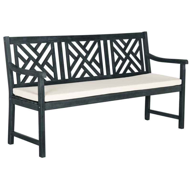Banc de jardin en bois Stanwich, Gris ardoise foncé