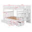 Lit superposé avec tablettes et tiroirs de rangement-440229979