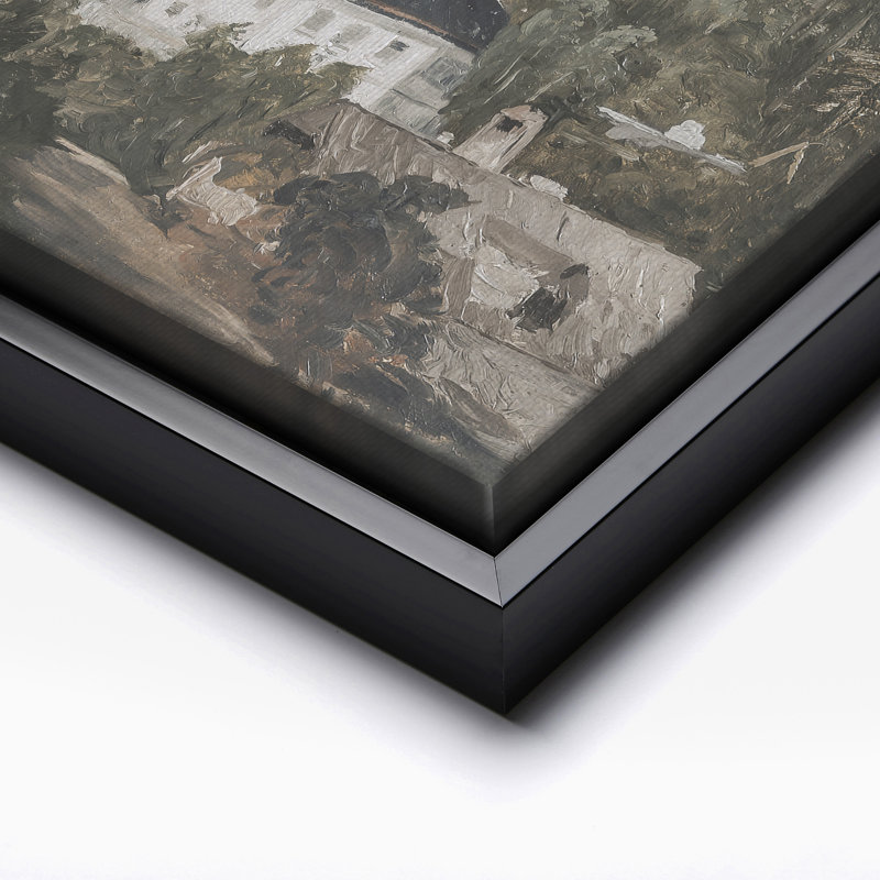 Villa européenne, Black Framed, Canvas, 16"H x 20"W